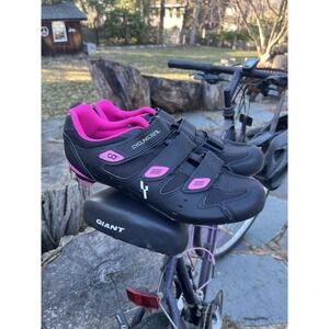 CyclingDeal Road Cycling Shoes SPD Clip Black Pink US 9 Women 10 Bike Shoes